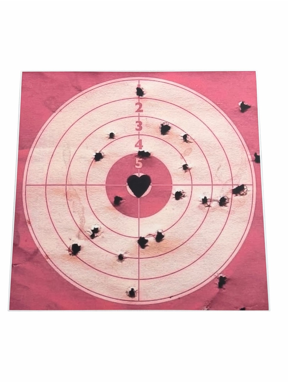 Heart Bullseye Shooting Target - Pink Canvas Print Poster